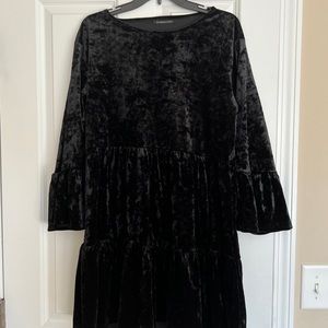 black velvet tunic dress